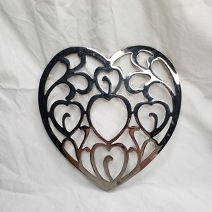Vintage Silverplated Heart Trivet